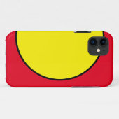 おもしろいスポーティな明るい黄色の丸の赤い背景 Case-Mate iPhoneケース (裏面(横))