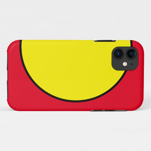 おもしろいスポーティな明るい黄色の丸の赤い背景 Case-Mate iPhoneケース (裏面(横))