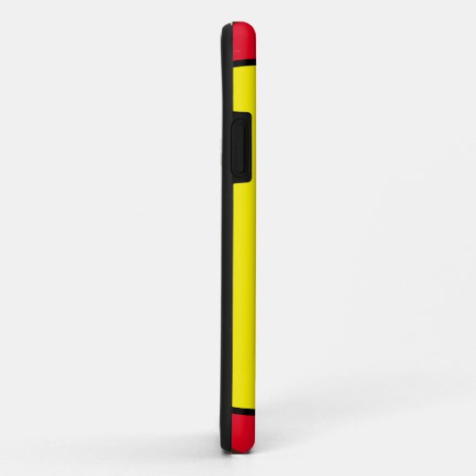 おもしろいスポーティな明るい黄色の丸の赤い背景 Case-Mate iPhoneケース (裏面/右)