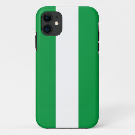 おもしろいスポーティはっきりしたブライトグリーンホワイトレースストライプズ iPhone 11 ケース