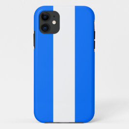 おもしろいスポーティはっきりしたブライトブルーホワイトサマーストライプズ iPhone 11 ケース