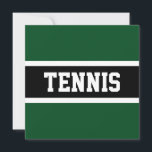 おもしろいスポーティサマーグリーンはっきりしたテニス文字<br><div class="desc">このおもしろいスポーツデザインはっきりしたは、クラシックの強い大きな文字が強調された広い黒いの中にストライプ白いピンクが深いの夏の緑の背景に前面と中央に綴られた"TENNIS"を備えている。自分で作る：このデザインの色と文字は可能パーソナライズされた。</div>