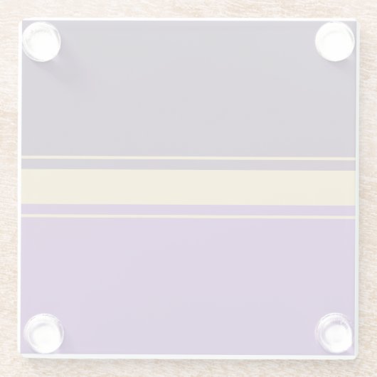 おもしろいスポーティツートーンパープルお洒落レースストライプ ガラスコースター (裏面)