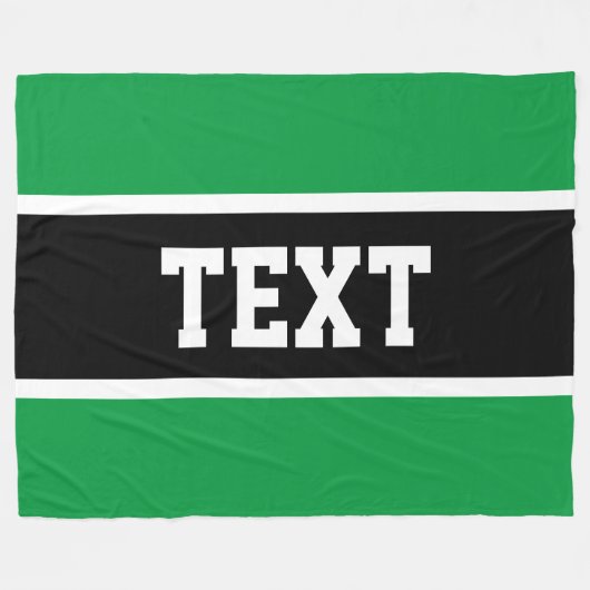 おもしろいスポーティブライトグリーン白黒センターストライプ フリースブランケット (正面(横))