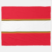 おもしろいスポーティブライトレッドブラウンホワイトレースストライプズ フリースブランケット (正面(横))