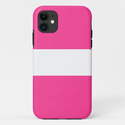 おもしろいスポーティワイド明るいキャンディピンク白ストライプ色 Case-Mate iPhoneケース (裏面)