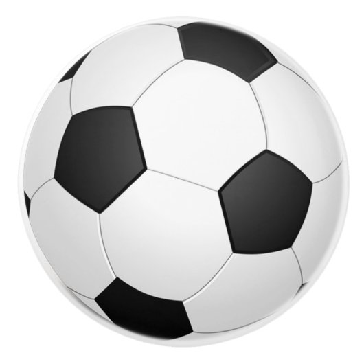 おもしろいスポーティ伝統的白黒サッカーボール セラミックノブ (正面)