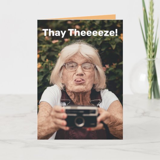 おもしろいスマイルまだ歯の誕生日 カード (正面)