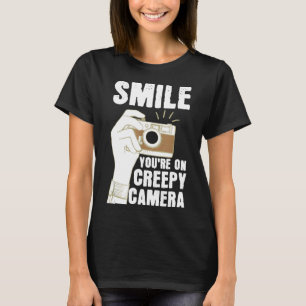 おもしろいスマイルオン不気味なカメラ愛好家ギフト Tシャツ
