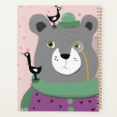 おもしろいスマートな熊のプランナートップハットとモノクル プランナー手帳 (裏面)