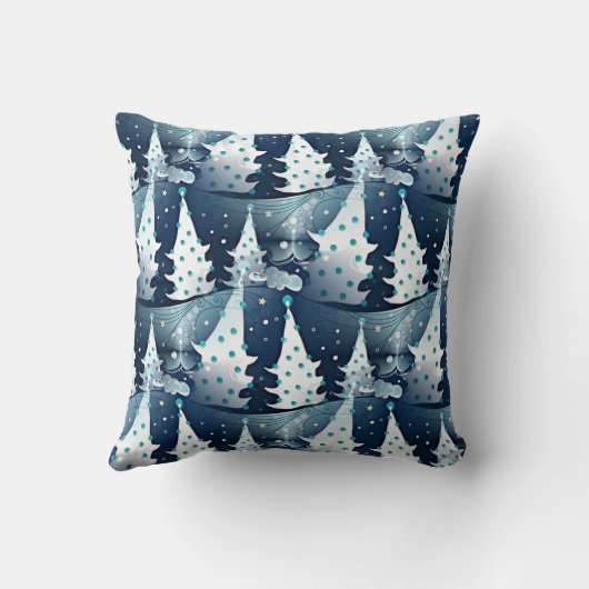 おもしろいスモダンカンジナビア抽象芸術松の木柄 クッション (裏面)