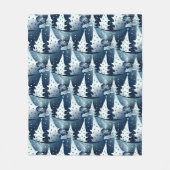 おもしろいスモダンカンジナビア抽象芸術松の木柄 フリースブランケット (正面)