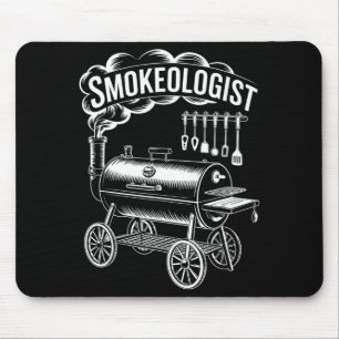おもしろいスモーク学者の女性BBQスモーカーグリル マウスパッド