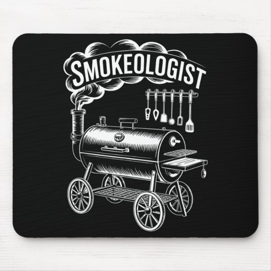 おもしろいスモーク学者の女性BBQスモーカーグリル マウスパッド (正面)
