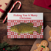 おもしろいスモールマウスベース魚釣りパンクリスマスカスタム シーズンカード