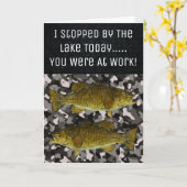 おもしろいスモールムスベース魚釣りレイクアングラー誕生日 カード (黄色い花)