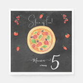 おもしろいスライス、ピザ誕生日 スタンダードランチョンナプキン (正面)
