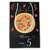 おもしろいスライス、ピザ誕生日 ミディアムペーパーバッグ (正面)