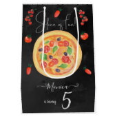 おもしろいスライス、ピザ誕生日 ミディアムペーパーバッグ (裏面)