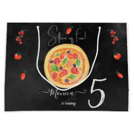 おもしろいスライス、ピザ誕生日 ラージペーパーバッグ