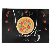 おもしろいスライス、ピザ誕生日 ラージペーパーバッグ (裏面)