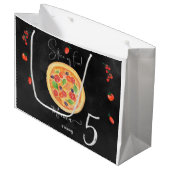 おもしろいスライス、ピザ誕生日 ラージペーパーバッグ (正面アングル)