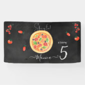 おもしろいスライス、ピザ誕生日 横断幕 (横)