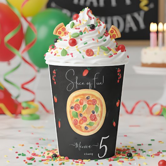 おもしろいスライス、ピザ誕生日 紙コップ