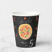 おもしろいスライス、ピザ誕生日 紙コップ (正面)