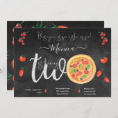 おもしろいスライス、2番目の誕生日 招待状 (正面/裏面)