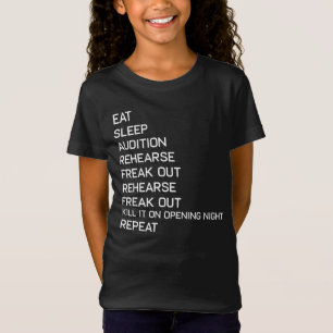 おもしろいスリー食べプシアターおたくギークブロードウェイミュージカ Tシャツ