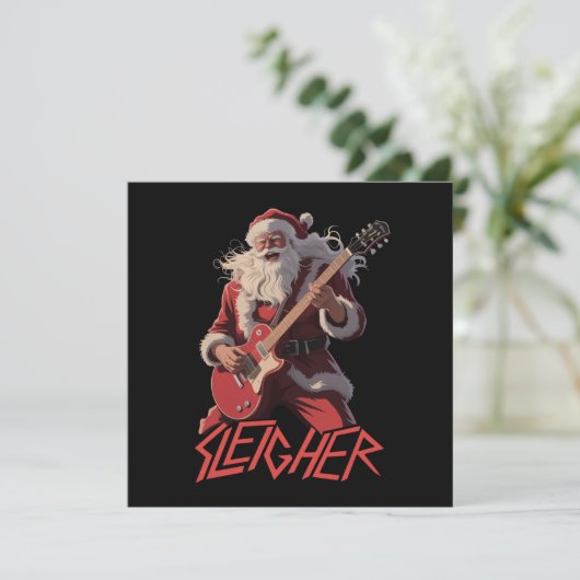 おもしろいスレイジャー・メタルバンドのクリスマスソング シーズンカード (スタンド正面)