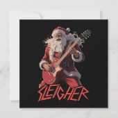 おもしろいスレイジャー・メタルバンドのクリスマスソング シーズンカード (正面)