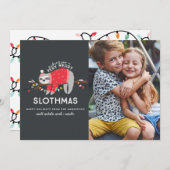 おもしろいスロスカラフルのクリスマス写真 シーズンカード (正面/裏面)