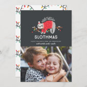 おもしろいスロスカラフルのクリスマス写真 シーズンカード (正面/裏面)