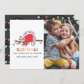 おもしろいスロスカラフルのクリスマス写真 シーズンカード (正面/裏面)