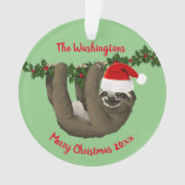 おもしろいスロスinサンタハットクリスマス オーナメント (正面)