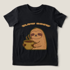 おもしろいスローコーヒー ナマケモノTシャツ トライブレンドTシャツ