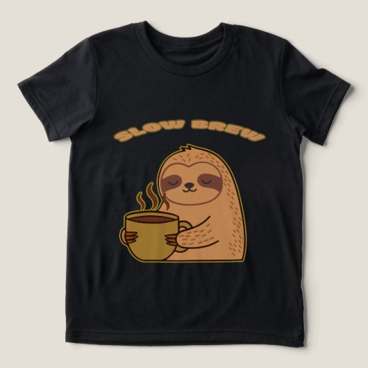 おもしろいスローコーヒー ナマケモノTシャツ トライブレンドＴシャツ (デザイン正面)
