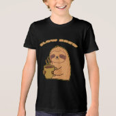 おもしろいスローコーヒー ナマケモノTシャツ トライブレンドＴシャツ (正面)