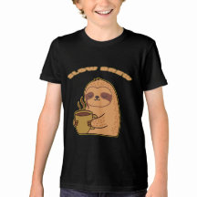 おもしろいスローコーヒー ナマケモノTシャツ