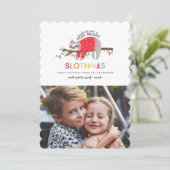 おもしろいスロートカラフルのクリスマスフォト シーズンカード (スタンド正面)