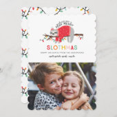 おもしろいスロートカラフルのクリスマスフォト シーズンカード (正面/裏面)