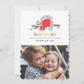 おもしろいスロートカラフルのクリスマスフォト シーズンカード (正面)