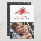 おもしろいスロートカラフルのクリスマスフォト シーズンカード (正面/裏面)