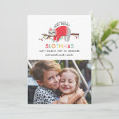 おもしろいスロートカラフルのクリスマスフォト シーズンカード (スタンド正面)