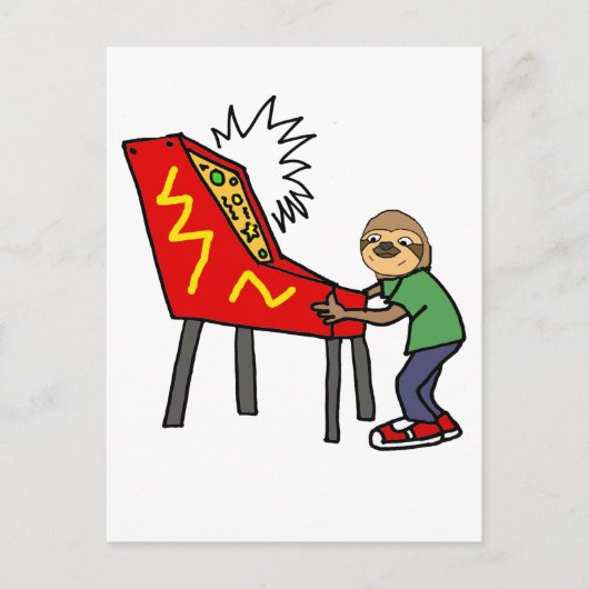 おもしろいスロ遊スのピンボール漫画 ポストカード (正面)