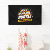 おもしろいスーパーヒーローナイトシフトナース評価 横断幕 (インサイチュ)