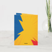 おもしろいスーパーヒーローパパ漫画父のデイカード サンキューカード (裏面)