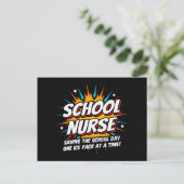 おもしろいスーパーヒーロー学校ナース評価 ポストカード (スタンド正面)